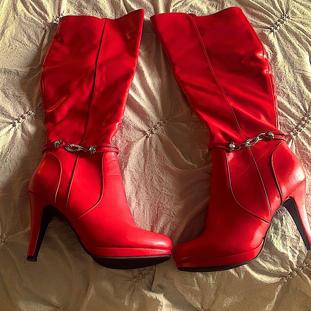 DREAM PAIRS Women's Knee High High Heel Boots, Size 7.5